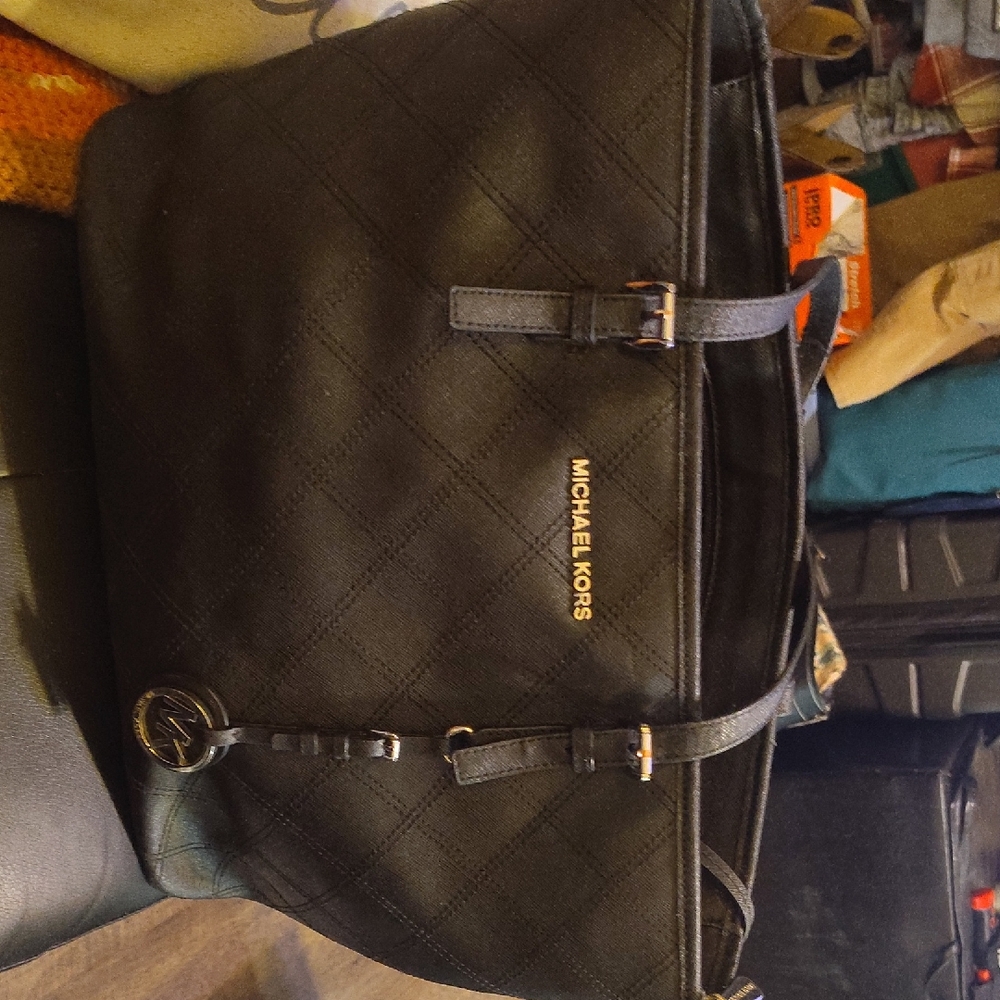 Michael Kors Black Quilted Shoulder Bag